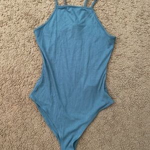 Forever 21 Blue Halter Top Bodysuit
